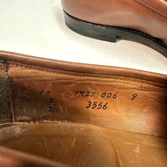 FULLY RESOLED Alden 3556 Plaza Penny Loafer Burnished Dark Tan Calfskin USA 10 D - Picture 11 of 13
